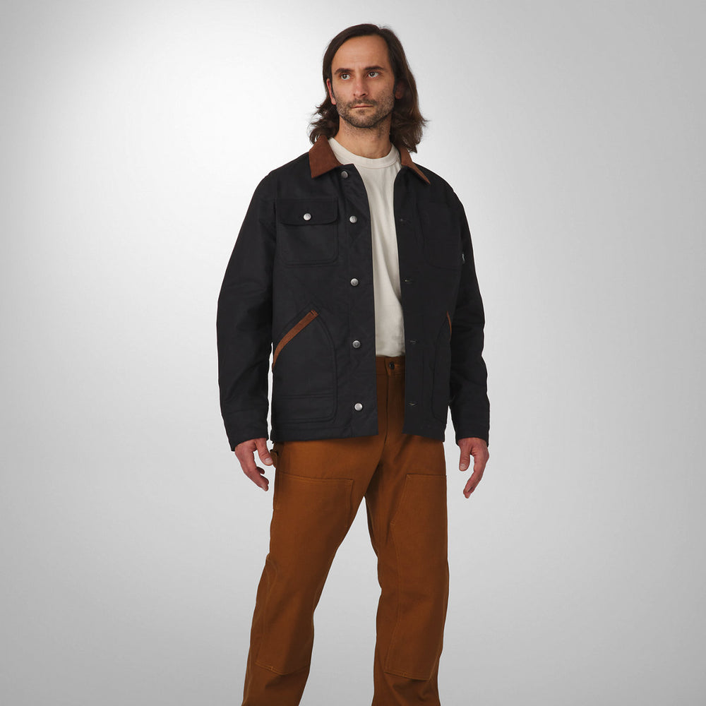 Shipyard Waxed Canvas Jacket Black/Bison