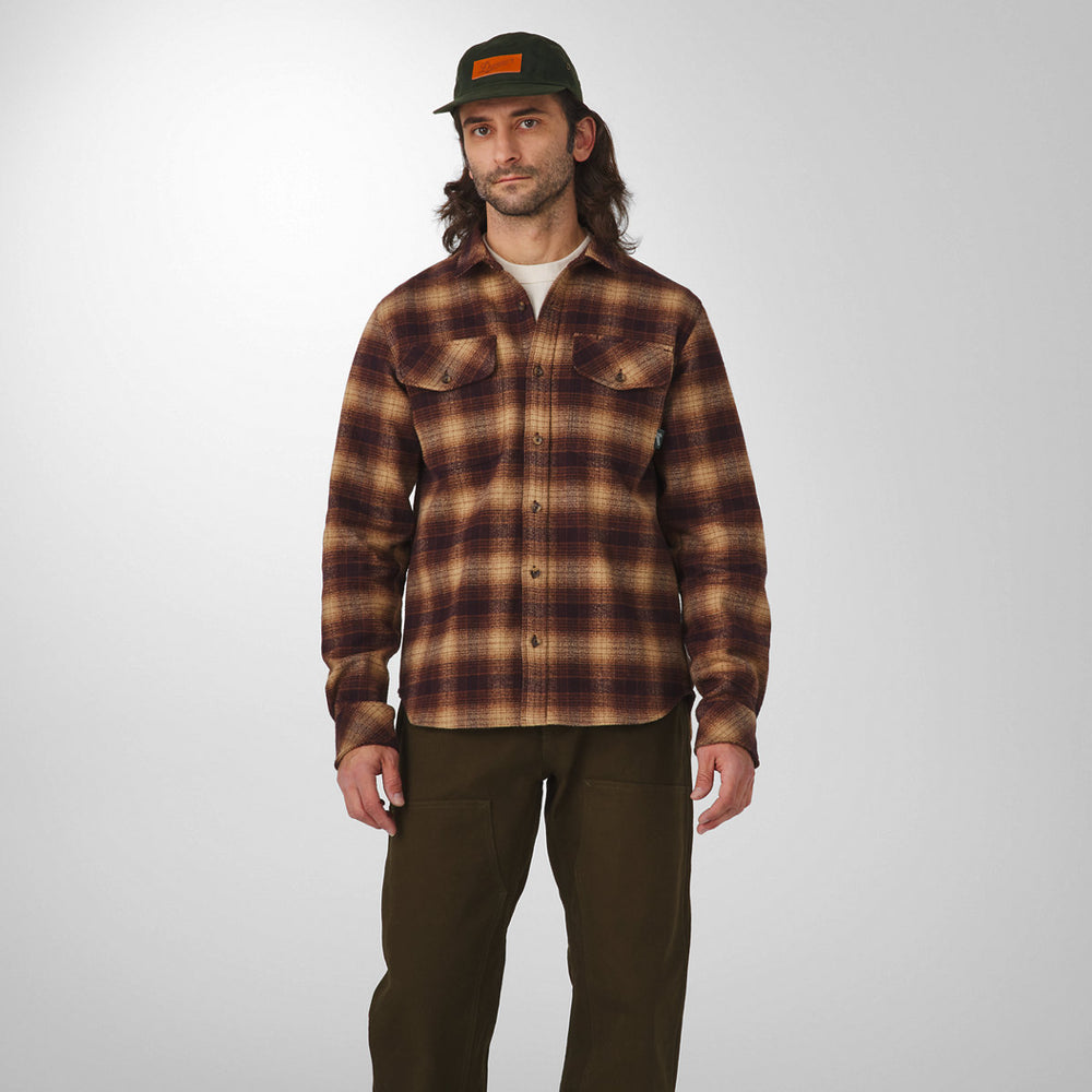 Cedar Mill Cotton Flannel Shirt Espresso Plaid