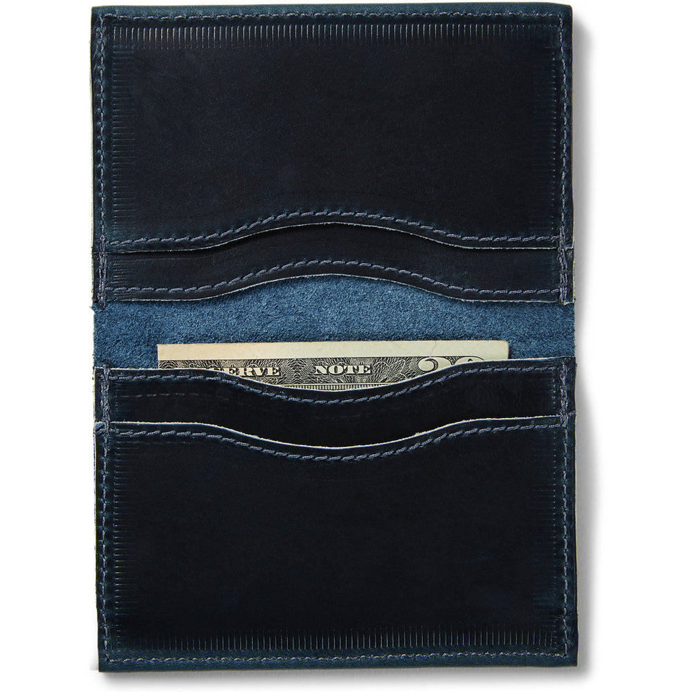 Leather Wallet 4.5" x 3.5" Navy