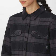 Sauvie Cotton Flannel Shirt  Black Plaid